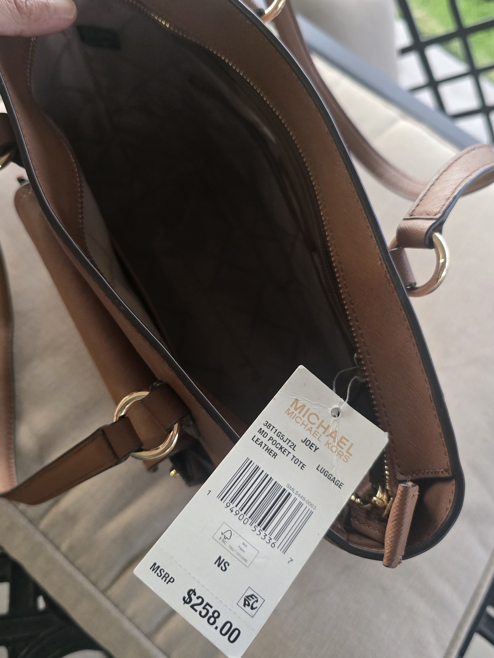 NEW Michael Kors Tan Leather Tote Bag Tote Handbag